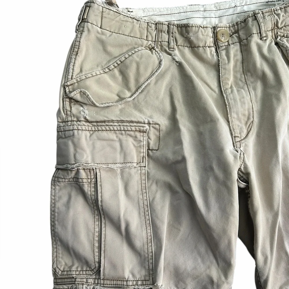 Polo Ralph Lauren Men’s Cargo Shorts Size‎ 34 Distressed Tan Utility Style